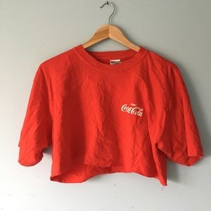 Red Coca Cola cropped tee